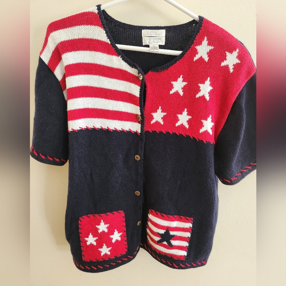 Christopher Banks American flag sweater